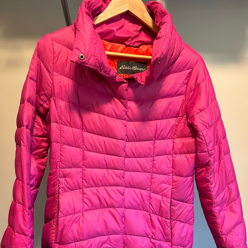 Eddie Bauer pink puffer jacket